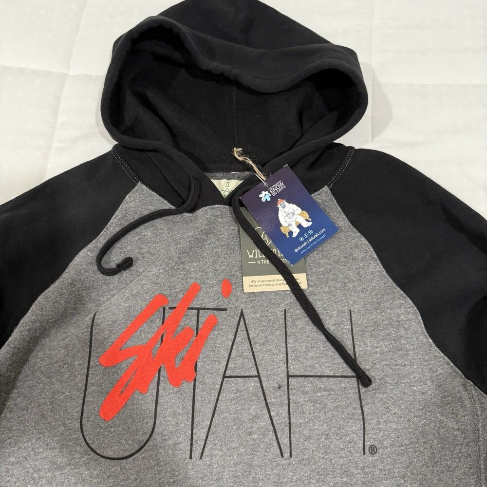 Men’s Ski Utah Vintage Heather Black Hoodie - M